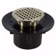 Picture of 4" Heavy Duty ABS Slab Drain Base with 3-1/2" Metal Spud and 4" Nickel Bronze Strainer