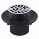 Picture of 4" Heavy Duty PVC Slab Drain Base with 4" Plastic Spud and 6" Stainless Steel Strainer