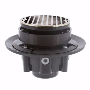 Picture of 2" x 3" LevelBest® Complete Heavy Duty Drain System with 3-1/2" Plastic Spud and 5" Nickel Bronze Strainer