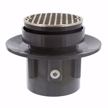 Picture of 4" LevelBest® Complete Heavy Duty Slab Drain System with 3-1/2" Plastic Spud and 5" Nickel Bronze Strainer
