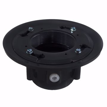 Picture of 2" x 3" PVC Heavy Duty Drain Base with Clamping Ring and Primer Tap, for 3-1/2" Spud