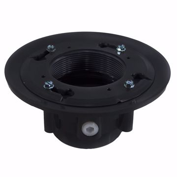 Picture of 2" x 3" PVC Heavy Duty Drain Base with Clamping Ring and Primer Tap, for 4" Spud