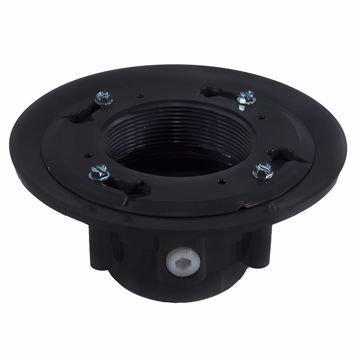 Picture of 4" PVC Heavy Duty Drain Base with Clamping Ring and Primer Tap, for 3" Spud