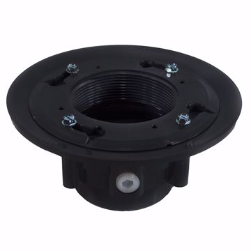 Picture of 4" PVC Heavy Duty Drain Base with Clamping Ring and Primer Tap, for 3-1/2" Spud