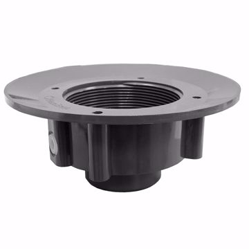 Picture of 3" x 4" PVC Slab Drain Base with Clamping Ring and Primer Tap, for 3-1/2" Spud