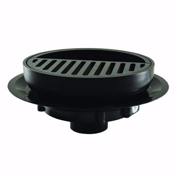 Picture of 2" Heavy Duty Traffic ABS Floor Drain with Half Plastic Grate and Ring