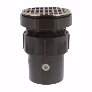 Picture of 3" x 4" LevelBest® Complete Pipe Fit Drain System with 3-1/2" Plastic Spud and 5" Nickel Bronze Strainer