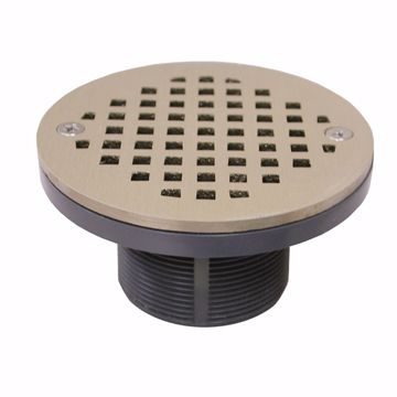 Picture of 2" PVC IPS Plastic Spud with 4" Nickel Bronze Round Strainer