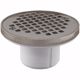Picture of 2" PVC IPS Plastic Spud with 4" Chrome Plated Round Strainer with Ring