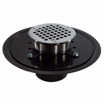 Picture of 3" Heavy Duty ABS Drain Base with 3-1/2" Metal Spud and 5" Chrome Plated Strainer