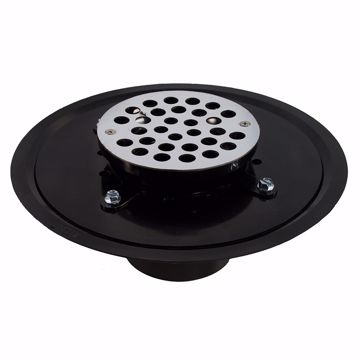 Picture of 3" Heavy Duty ABS Drain Base with 3-1/2" Plastic Spud and 6" Stainless Steel Strainer