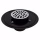 Picture of 4" Heavy Duty ABS Drain Base with 3-1/2" Plastic Spud and 6" Stainless Steel Strainer