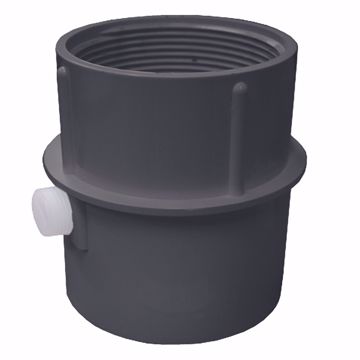 Picture of 3" x 4" PVC Pipe Fit Drain Base with Primer Tap, for 3" Spud
