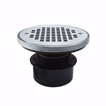 Picture of 3” ABS Inside Pipe Fit Adjustable General Purpose Drain with Stainless Steel Strainer