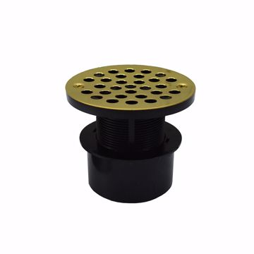 Picture of 3” ABS Inside Pipe Fit Adjustable General Purpose Drain with Polished Brass Stamped Strainer