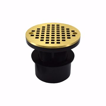 Picture of 3” ABS Inside Pipe Fit Adjustable General Purpose Drain with Polished Brass Cast Strainer
