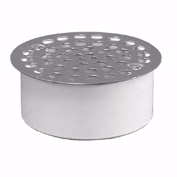 Picture of 3" PVC Snap-in Drain with 3-1/2" Stainless Steel Round Strainer