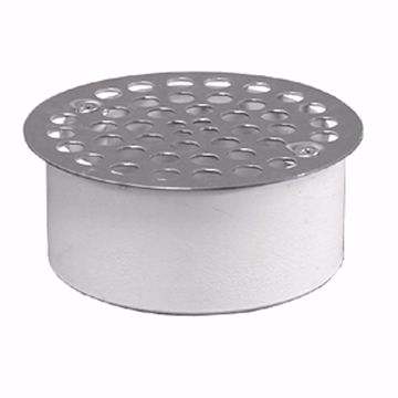 Picture of 4" PVC Snap-in Drain with 4-1/2" Stainless Steel Round Strainer