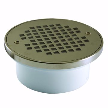 Picture of 4" General Purpose PVC Drain with 6" Nickel Bronze Round Strainer with Ring