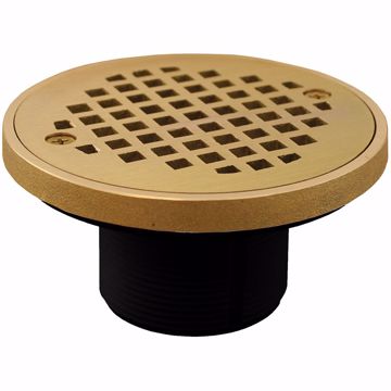Picture of 2" IPS ABS Spud with 4" Polished Brass Strainer with Ring