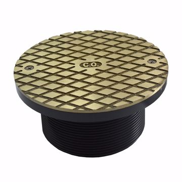 Picture of 4" Heavy Duty PVC Cleanout Spud with 6" Nickel Bronze Round Cover