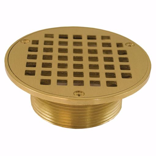 Picture of 3" IPS Metal Spud with 5" Polished Brass Round Strainer