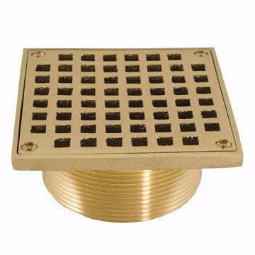 Picture of 3-1/2" IPS Metal Spud with 5" Polished Brass Square Strainer
