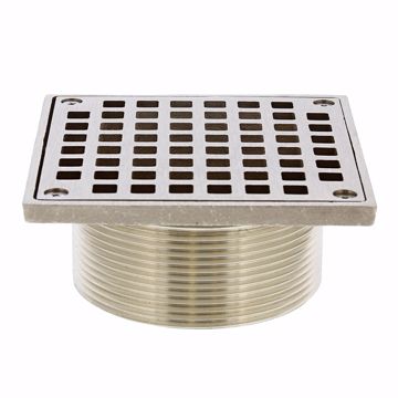 Picture of 3-1/2" IPS Metal Spud with 5" Nickel Bronze Square Strainer