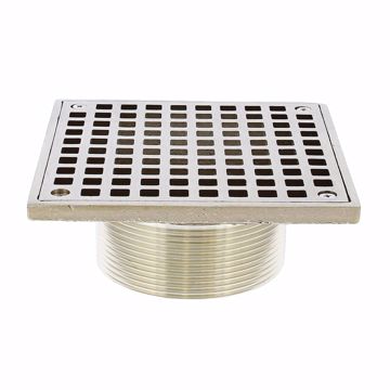 Picture of 3-1/2" IPS Metal Spud with 6" Nickel Bronze Square Strainer