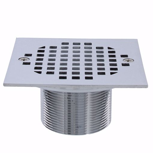 Picture of 2” Chrome Plated Brass Spud with 4-1/4” Chrome Plated Square Strainer
