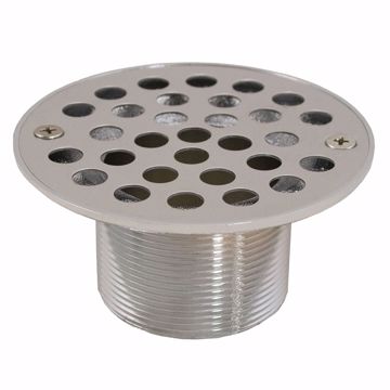 Picture of 2" IPS Metal Spud with 4" Stainless Steel Round Stamped Strainer