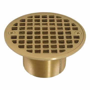 Picture of 2" IPS Metal Spud with 4" Polished Brass Round Cast Strainer