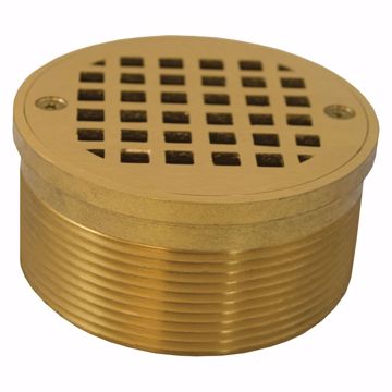 Picture of 3-1/2" IPS Metal Spud with 4" Polished Brass Round Strainer