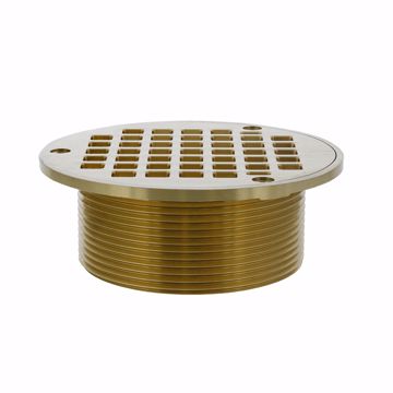 Picture of 3-1/2" IPS Metal Spud with 5" Polished Brass Round Strainer