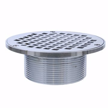 Picture of 3-1/2" IPS Metal Spud with 6" Chrome Plated Round Strainer
