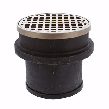 Picture of 3" Cast Iron Gasket Connection Drain with 5" Nickel Bronze Strainer with Ring