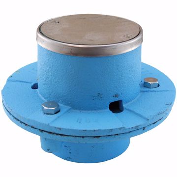 Picture of 2" IPS Code Blue EZ Test Shower Drain with 6" Base and 3-1/2" Stainless Steel Round Strainer
