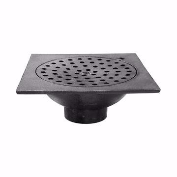 Picture of 9" x 9" x 3" No Hub Bell Trap with Hinged Lid