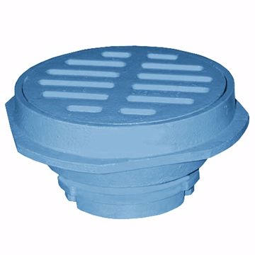 Picture of 2" Code Blue No Caulk (Mechanical Joint) Cesspool Drain with 6" Cast Iron Strainer - 4-1/16" Height