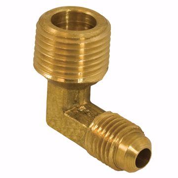 Picture of 3/8" x 1/2" Brass Flare x MIP 90° Elbow