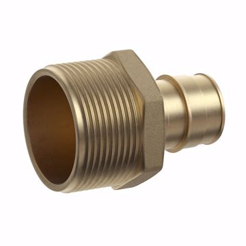 Picture of 3/4" F1960 x 1" MIP Brass PEX Adapter, Bag of 10