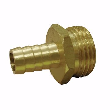 Picture of 3/4" MHT x 3/4" Hose Barb Brass Garden Hose Adapter, Lead Free
