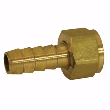 Picture of 1/4" x 1/4" Brass Hose Barb x Female Ball End Swivel