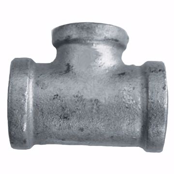 Picture of 3/4" x 1/2" x 1/2" Galvanized Iron Reducing Tee, Banded