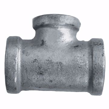 Picture of 2" x 2" x 1/2" Galvanized Iron Reducing Tee, Banded