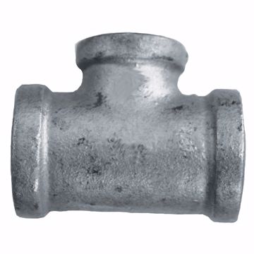Picture of 2-1/2" x 1/2" Galvanized Iron Reducing Tee, Banded