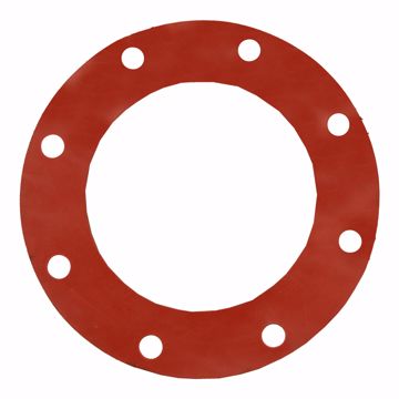 Picture of 8" Red Rubber Full Face Gasket