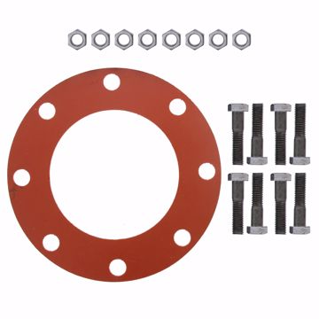 Picture of 6" Red Rubber Full Face Gasket Kit, 3/4" x 3-1/4" Bolt Size
