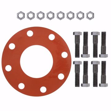 Picture of 3-1/2" Red Rubber Full Face Gasket Kit, 5/8" x 3" Bolt Size