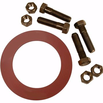 Picture of 3" Red Rubber Ring Gasket Kit, 5/8" x 3" Bolt Size